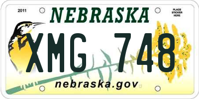 NE license plate XMG748