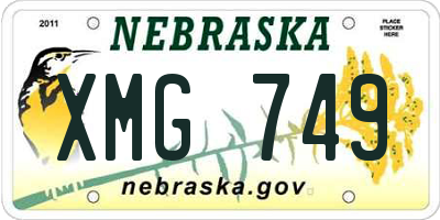 NE license plate XMG749
