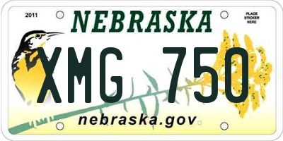 NE license plate XMG750