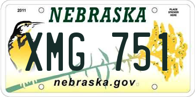 NE license plate XMG751