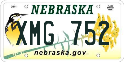 NE license plate XMG752