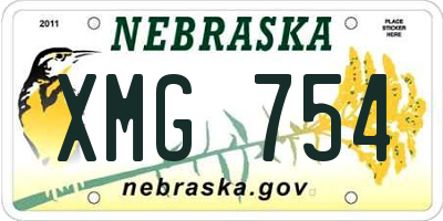 NE license plate XMG754