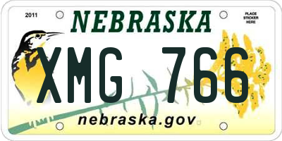 NE license plate XMG766