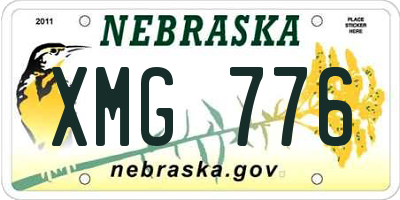 NE license plate XMG776