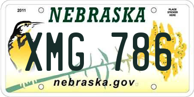NE license plate XMG786
