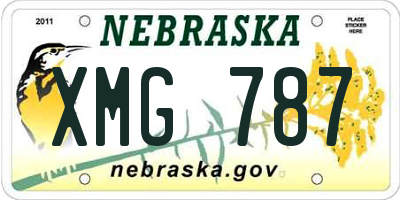 NE license plate XMG787