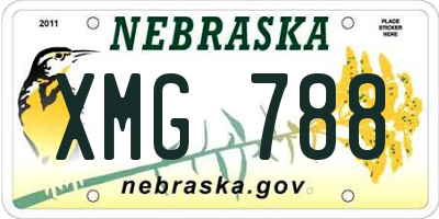 NE license plate XMG788