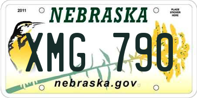 NE license plate XMG790