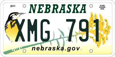 NE license plate XMG791