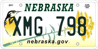 NE license plate XMG798