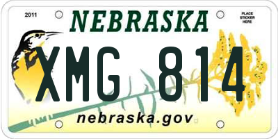 NE license plate XMG814