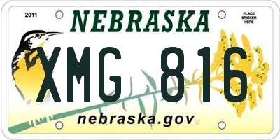 NE license plate XMG816
