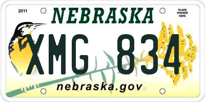 NE license plate XMG834