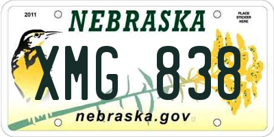 NE license plate XMG838