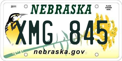 NE license plate XMG845