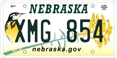 NE license plate XMG854