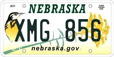 NE license plate XMG856
