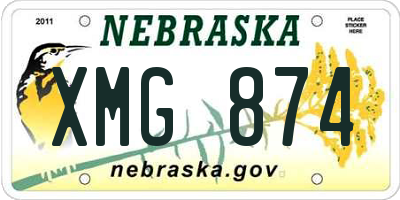 NE license plate XMG874