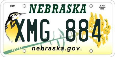 NE license plate XMG884