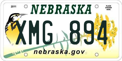 NE license plate XMG894