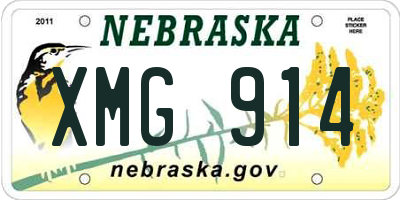 NE license plate XMG914