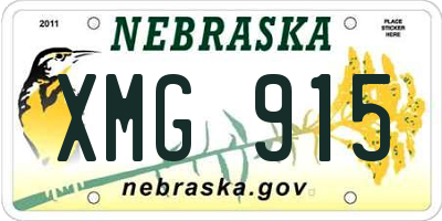 NE license plate XMG915