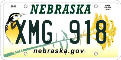 NE license plate XMG918