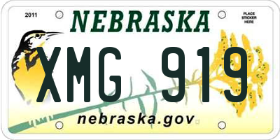 NE license plate XMG919