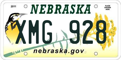 NE license plate XMG928