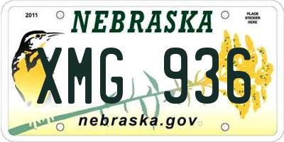 NE license plate XMG936