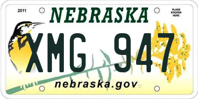 NE license plate XMG947