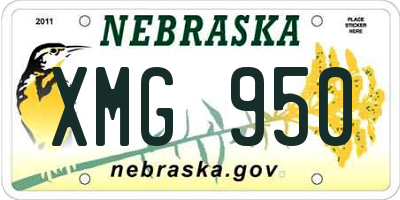 NE license plate XMG950