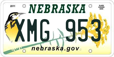 NE license plate XMG953