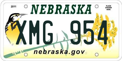 NE license plate XMG954