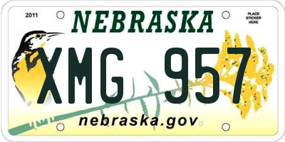 NE license plate XMG957