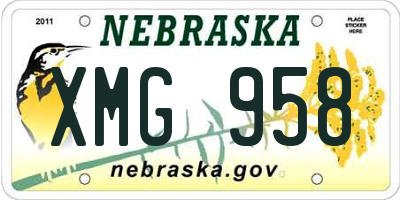 NE license plate XMG958