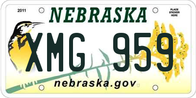 NE license plate XMG959