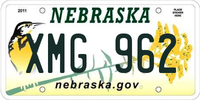 NE license plate XMG962