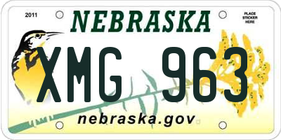 NE license plate XMG963