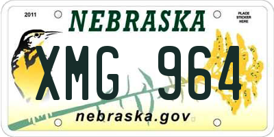 NE license plate XMG964
