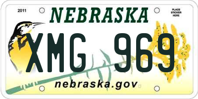 NE license plate XMG969