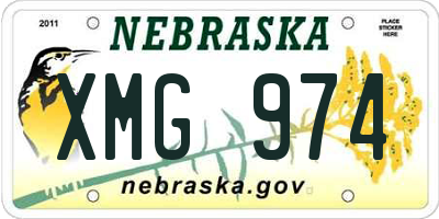 NE license plate XMG974