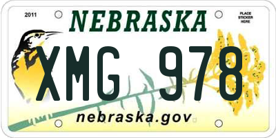 NE license plate XMG978