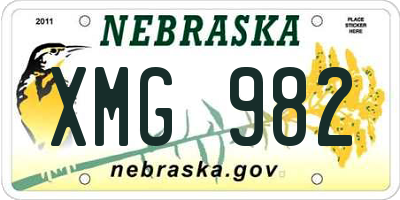 NE license plate XMG982