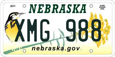 NE license plate XMG988