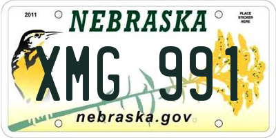 NE license plate XMG991