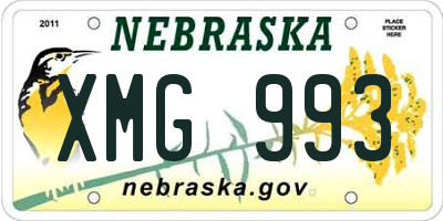 NE license plate XMG993