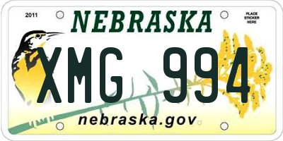 NE license plate XMG994