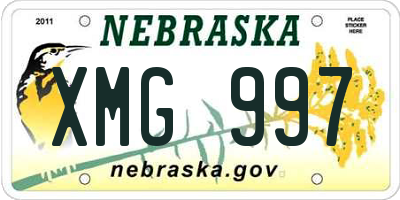 NE license plate XMG997