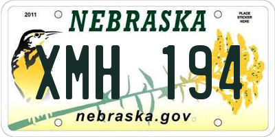 NE license plate XMH194